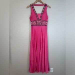 Sue Wong Nocturne Hot Pink Beaded Chiffon Gown size 6